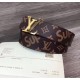 Fake Louis Vuitton Supreme x Monogram Belt Gold Buckle Brown Replica