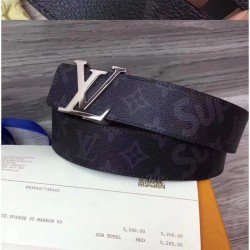 Replica Louis Vuitton Supreme x Monogram Belt Buckle Black