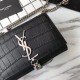 Fake Saint Laurent Small Kate Monogram Tassel Croco Leather Shoulder Bag Black Replica Replica Saint Laurent Small Kate Monogram Tassel Croco Leather Shoulder Bag Black