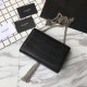 Fake Saint Laurent Small Kate Monogram Tassel Croco Leather Shoulder Bag Black Replica Replica Saint Laurent Small Kate Monogram Tassel Croco Leather Shoulder Bag Black