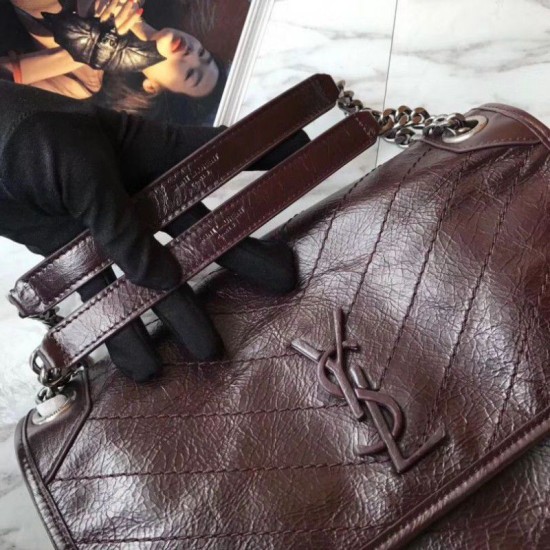 Replica YSL Saint Laurent Medium Niki Chain Bag Burgundy Replica YSL Saint Laurent Medium Niki Chain Bag Burgundy