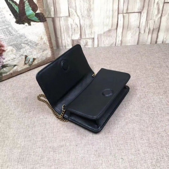 Replica Gucci GG Marmont Studs Mini Should Bag 488426 Black