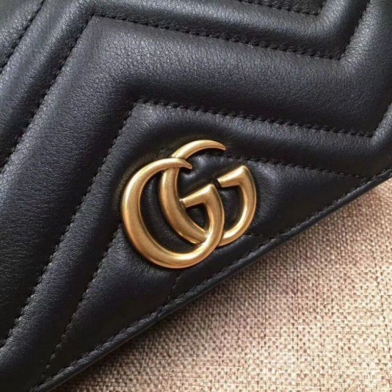 Replica Gucci GG Marmont Studs Mini Should Bag 488426 Black