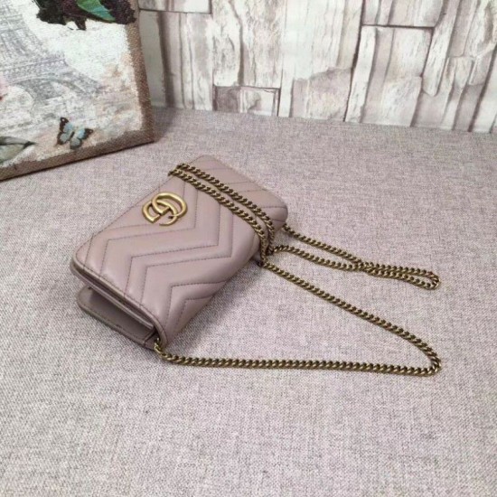 Replica Gucci GG Marmont Studs Mini Should Bag 488426 Nude