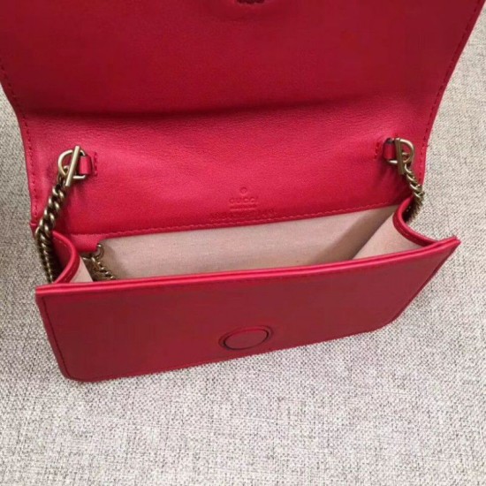 Replica Gucci GG Marmont Studs Mini Should Bag 488426 Red