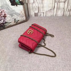 Replica Gucci GG Marmont Studs Mini Should Bag 488426 Red