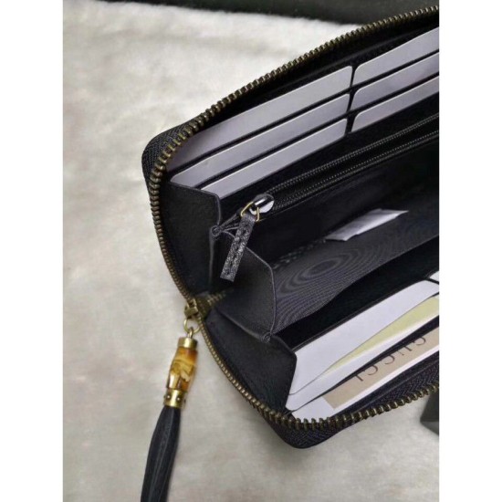 Replica Gucci Rania GG Canvas Zip Around Wallets 353651 Black