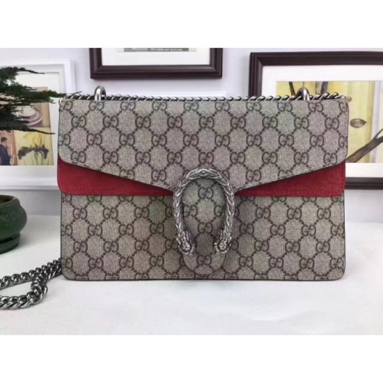 Replica Gucci Dionysus GG Supreme shoulder bag 400249 Red Fake Gucci Dionysus GG Supreme shoulder bag 400249 Red Replica