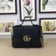 Replica Gucci GG Marmont Small Top Handle Bag 498110 Black Replica Gucci GG Marmont Small Top Handle Bag 498110 Black