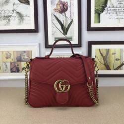 Replica Gucci GG Marmont Small Top Handle Bag  498110 Red