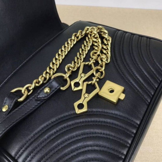 Replica Gucci GG Marmont Small Top Handle Bag 498110 Black Replica Gucci GG Marmont Small Top Handle Bag 498110 Black