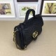 Replica Gucci GG Marmont Small Top Handle Bag 498110 Black Replica Gucci GG Marmont Small Top Handle Bag 498110 Black
