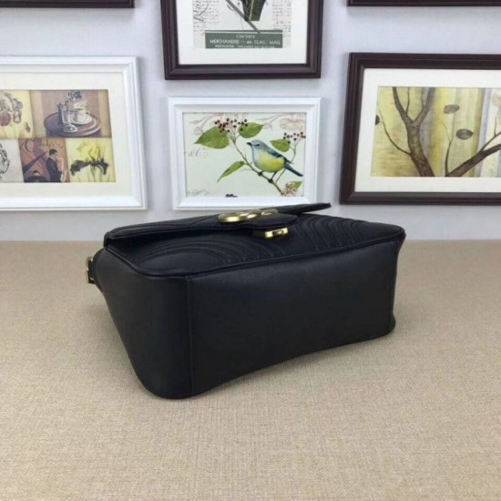 Replica Gucci GG Marmont Small Top Handle Bag 498110 Black Replica Gucci GG Marmont Small Top Handle Bag 498110 Black