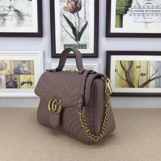 Replica Gucci GG Marmont Small Top Handle Bag 498110 Pink Fake Gucci GG Marmont Small Top Handle Bag 498110 Pink Replica