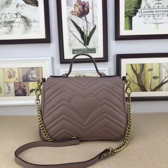 Replica Gucci GG Marmont Small Top Handle Bag 498110 Pink Fake Gucci GG Marmont Small Top Handle Bag 498110 Pink Replica