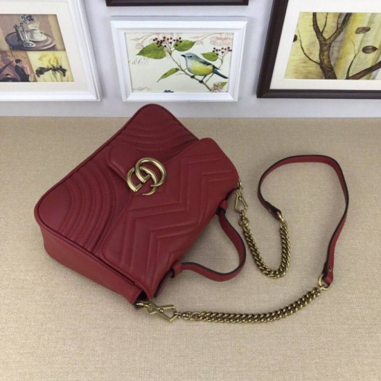 Replica Gucci GG Marmont Small Top Handle Bag 498110 Red Replica Gucci GG Marmont Small Top Handle Bag 498110 Red