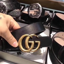 Replica Gucci Leather Belts With Double G Buckle 397660 AP00N 1000