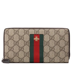 Replica Gucci Web GG Supreme Zip Around Wallets 408831 KLQCN 8461