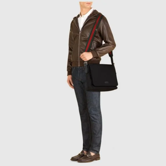Replica Gucci Black Techno Canvas Messenger Bags 337074 KWT5N 1060