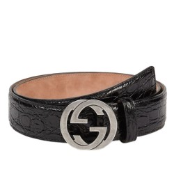 Fake Gucci Crocodile Belts With Interlocking G Buckle 368186 E7I0N 1000 Replica Fake Gucci Crocodile Belts With Interlocking G Buckle 368186 E7I0N 1000 Replica