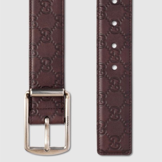 Fake Gucci ssima Leather Belts With Rectangular Buckle 295331 AA60N 2019 Replica