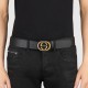 Replica Gucci Leather Belt With Bi-colour Interlocking G Buckle 295777 BGH0N 1000