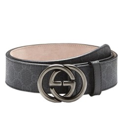 Fake Gucci Leather Belt With Bi-colour Interlocking G Buckle 295777 KGDHR 1078 Replica