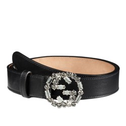Replica Gucci Leather Belts With Crystal Interlocking G Buckle 354381 AP0IN 8176 Replica Gucci Leather Belts With Crystal Interlocking G Buckle 354381 AP0IN 8176