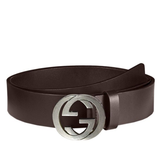 Fake Gucci Leather Belts With Interlocking G Buckle 368186 BGH0N 2140 Replica