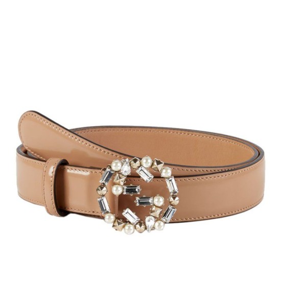 Replica Gucci Leather Belts With Pearl And Crystal Interlocking G Buckle 388989 DKE1G 2772 Fake Gucci Leather Belts With Pearl And Crystal Interlocking G Buckle 388989 DKE1G 2772 Replica