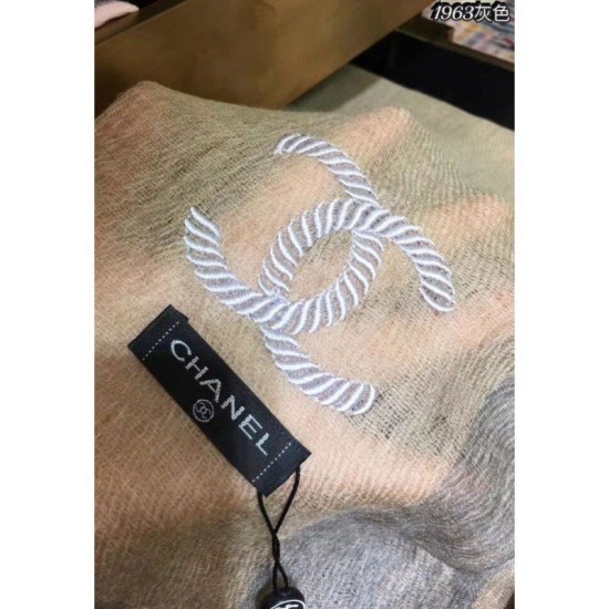 Replica Gucci Cashmere Long Scarves Embroidery Logo Gray