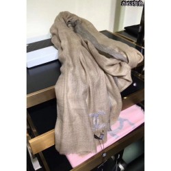 Replica Gucci Cashmere Long Scarves Embroidery Logo Gray
