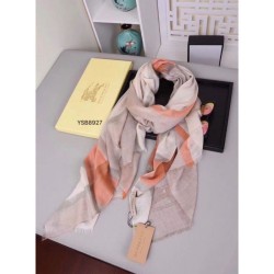 Fake Gucci Check Modal Cashmere and Silk Scarf Apricot Replica