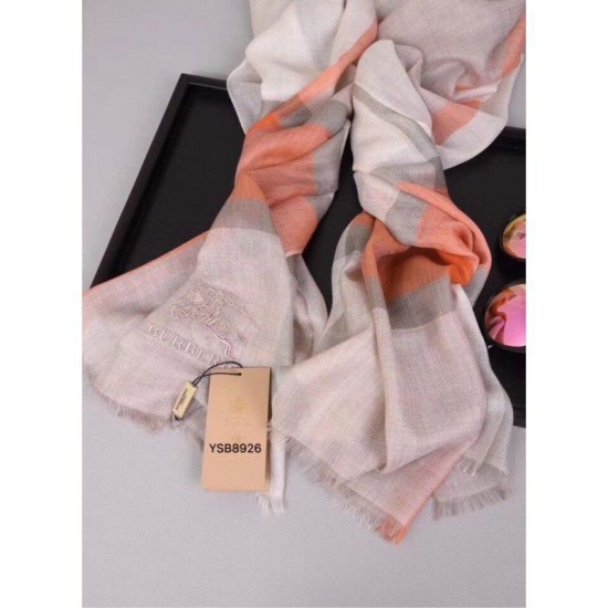Fake Gucci Check Modal Cashmere and Silk Scarf Apricot Replica