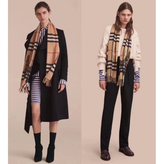 Fake Gucci Classic Cashmere Scarf in Check and Lace Camel Replica Replica Gucci Classic Cashmere Scarf in Check and Lace Camel