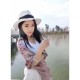 Fake Gucci Classic Geranium Double Print Silk Scarf Apricot Replica