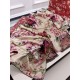 Fake Gucci Classic Geranium Double Print Silk Scarf Apricot Replica