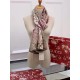 Fake Gucci Classic Geranium Double Print Silk Scarf Apricot Replica