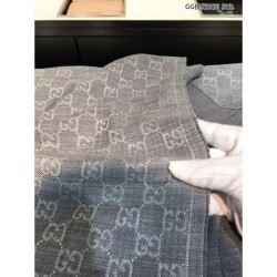 Replica Gucci GG Jacquard Pattern Knit Scarf With Fiinge Men Gray