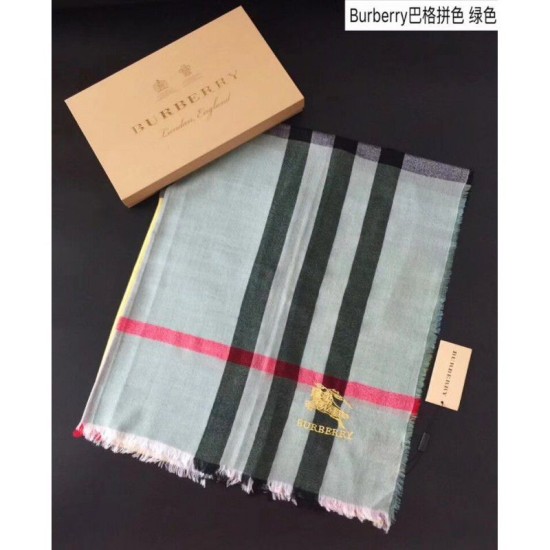 Fake Gucci Lightweight Check Wool Cashmere Scarf Green Replica