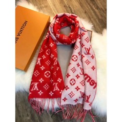 Replica Louis Vuitton  X Superme Cashmere Scarf Red