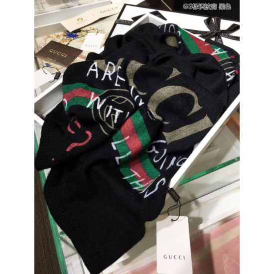 Replica Gucci Classic GG Shawl 70 x 180 Black