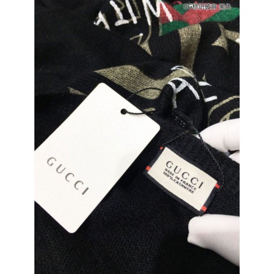 Replica Gucci Classic GG Shawl 70 x 180 Black