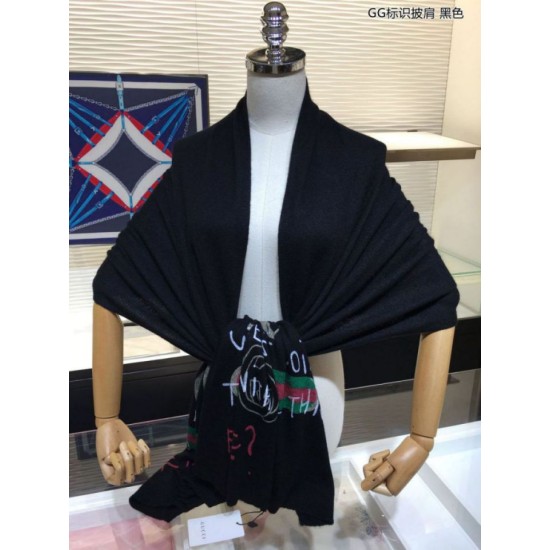 Replica Gucci Classic GG Shawl 70 x 180 Black