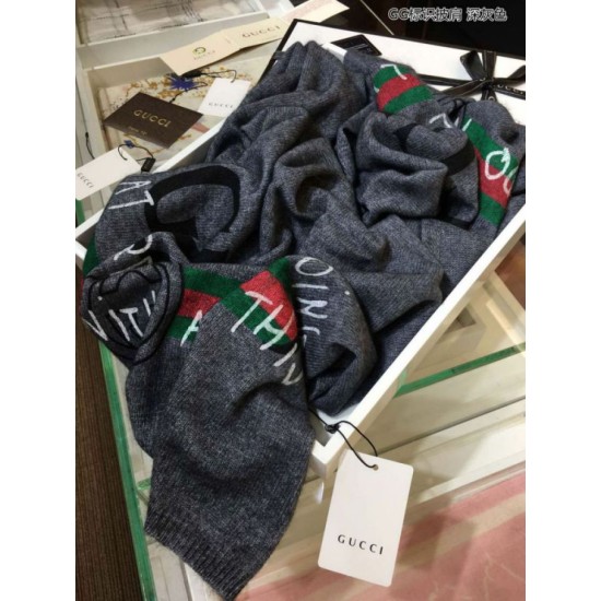 Replica Gucci Classic GG Shawl 70 x 180 Gray