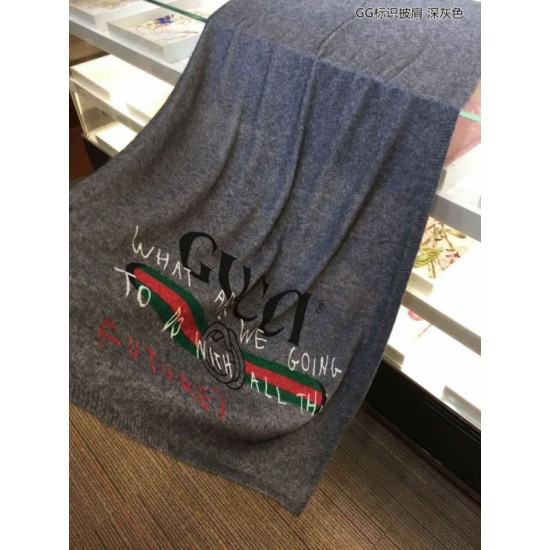 Replica Gucci Classic GG Shawl 70 x 180 Gray
