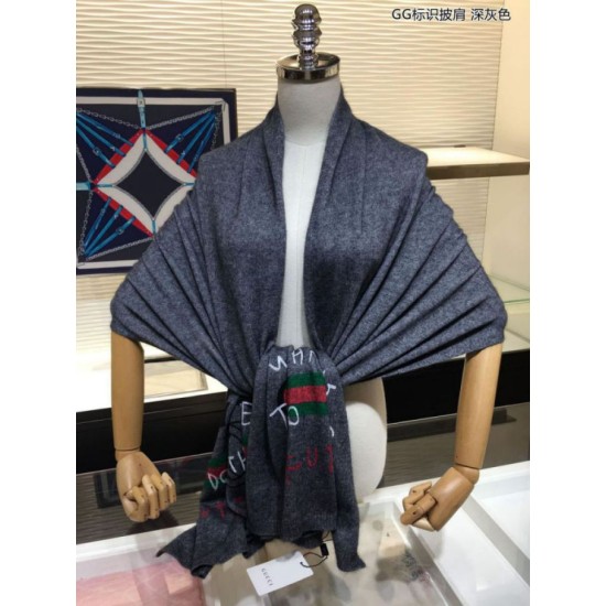 Replica Gucci Classic GG Shawl 70 x 180 Gray
