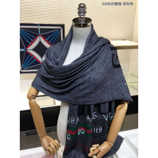 Replica Gucci Classic GG Shawl 70 x 180 Gray