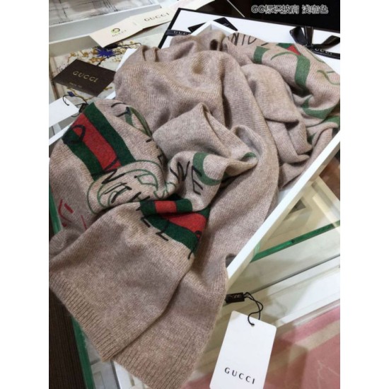 Replica Gucci Classic GG Shawl 70 x 180 Light Coffee