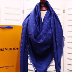 Replica Louis Vuitton Denim Monogram Shawl 140 M71376